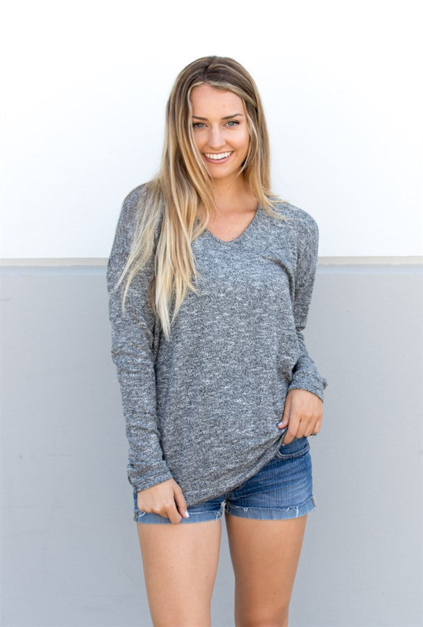 Lightweight Summer Sweater - Charcoal - Tickled Teal LLC
