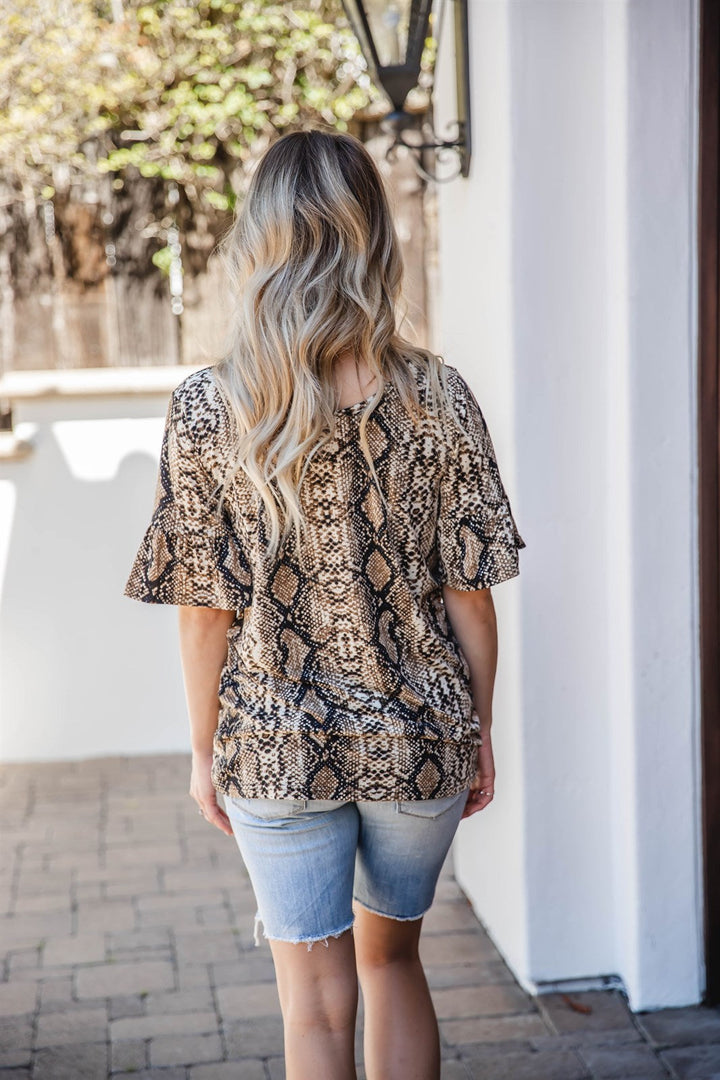 Python Flare Sleeve Top