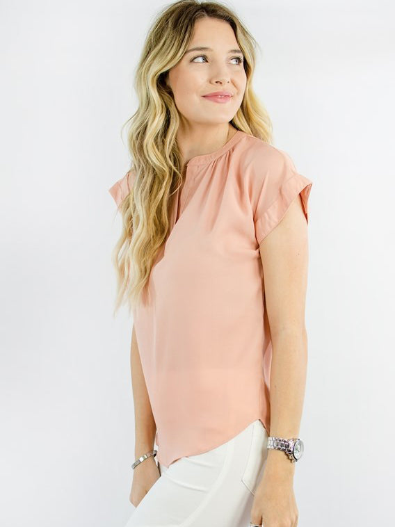 Vneck Gathered Top