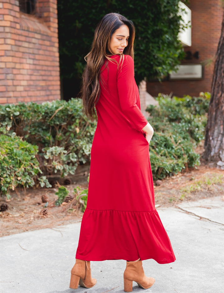 3/4 Sleeve Maxi Sander Dress