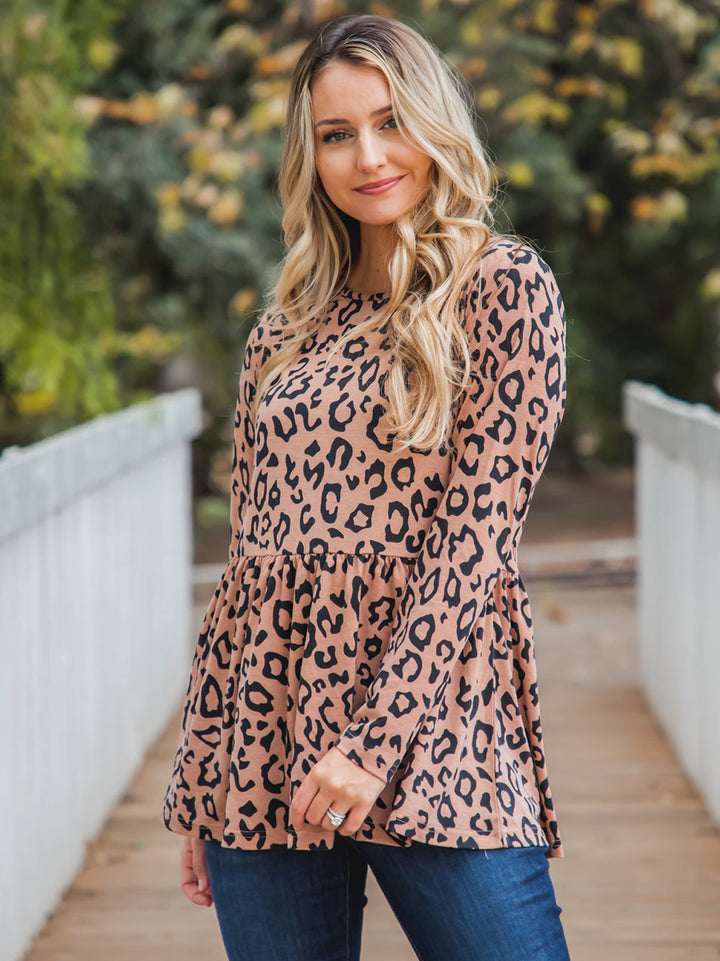 Animal Print Peplum Evelyn Top