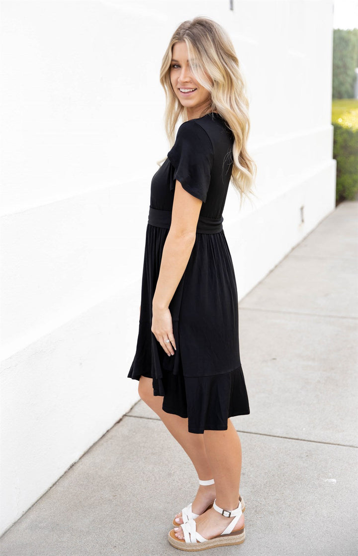 The Belted Waist Tulip Sleeve Katie Dress
