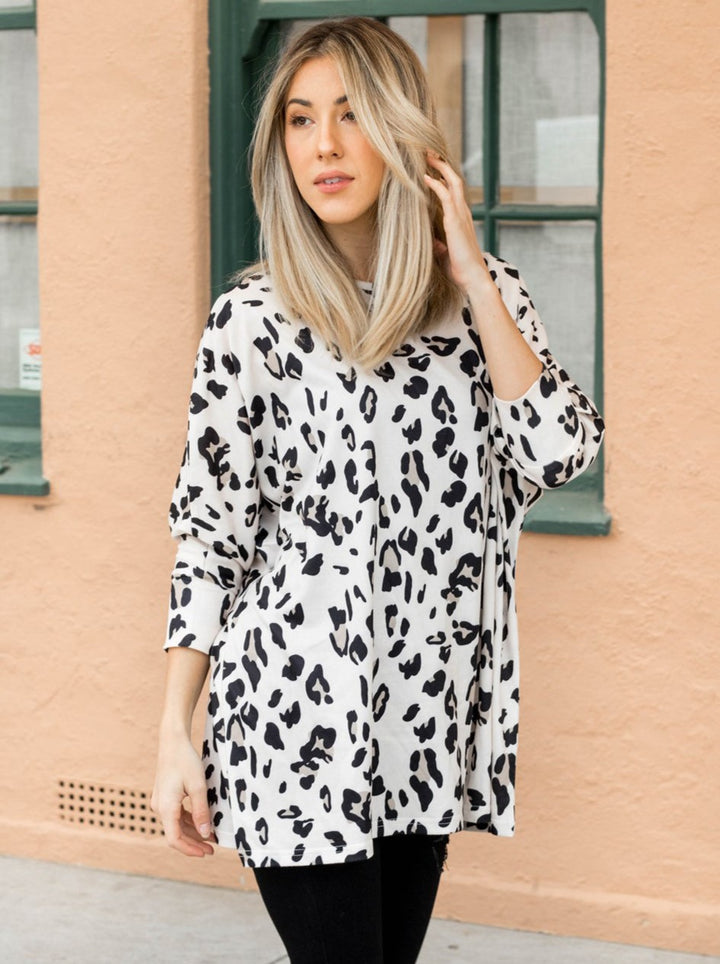 Oversized Leopard Bridgette Top