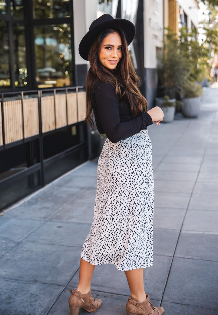 Animal Print Side Button Detail Candace Skirt