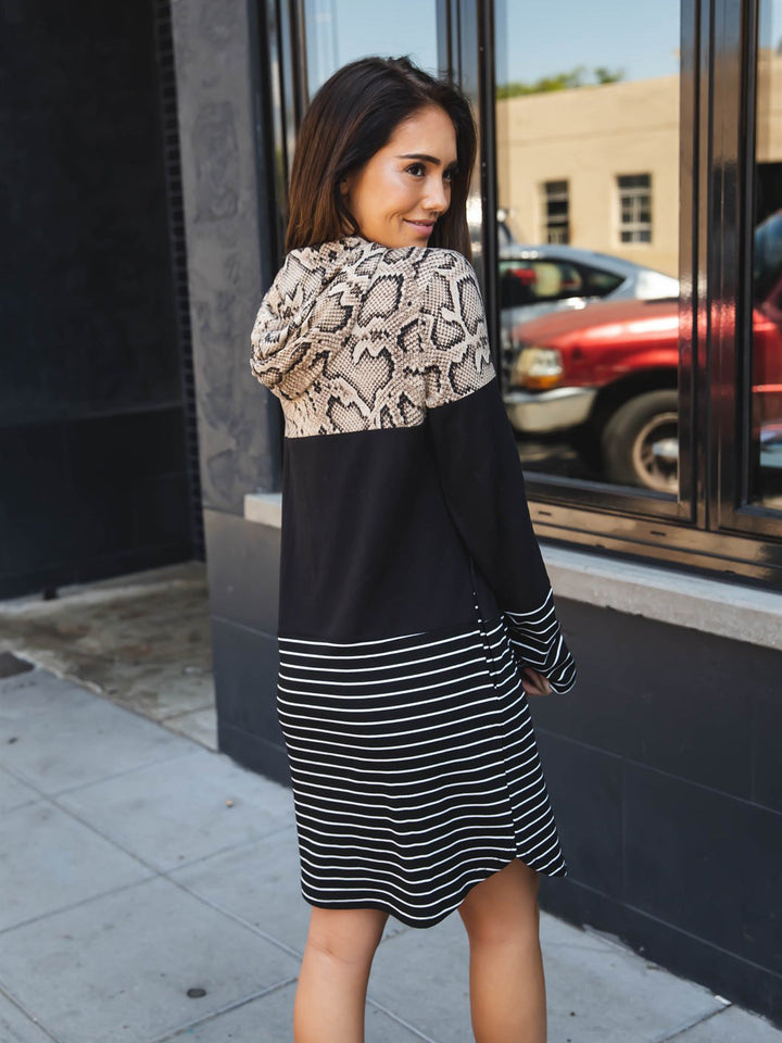 Hooded Long Sleeve Evalee Dress
