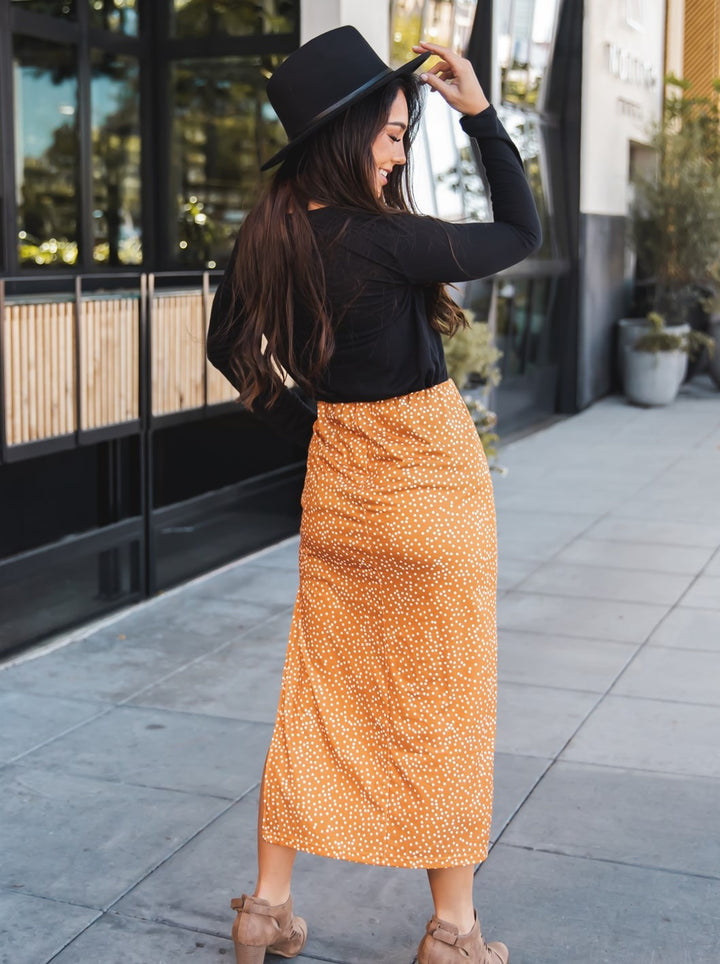 Polly Side Slit Midi Skirt