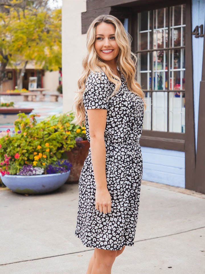 Cheetah Cinched Waist Kolbie Dress