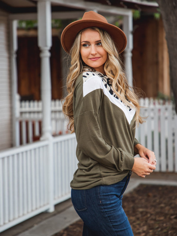Cowl Neck Chevron Marcy Top