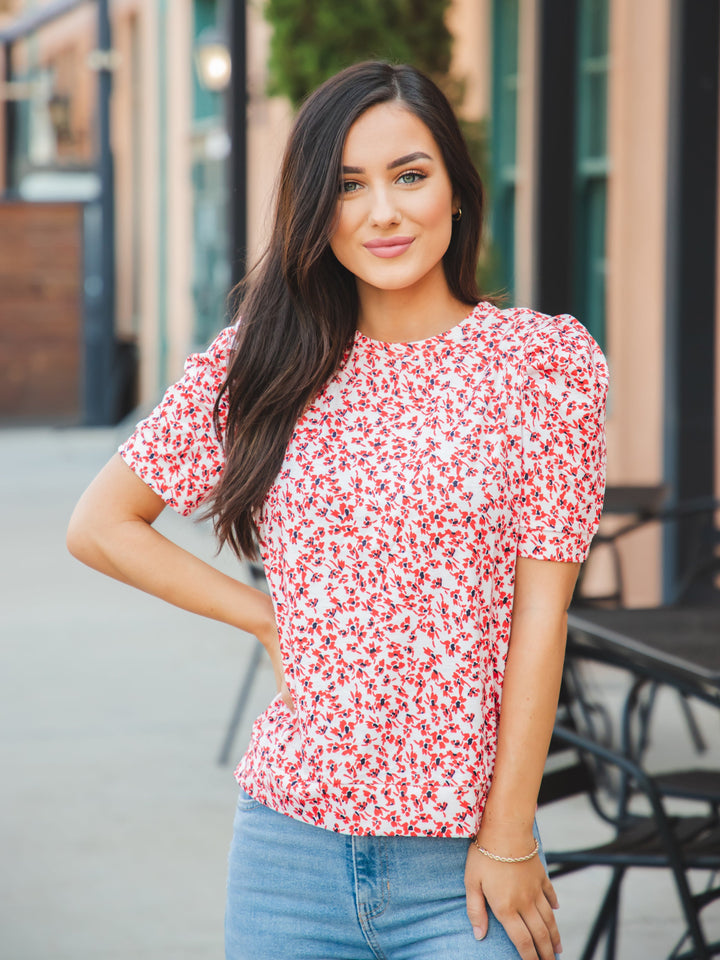 Puff Sleeve Animal Print Elara Top
