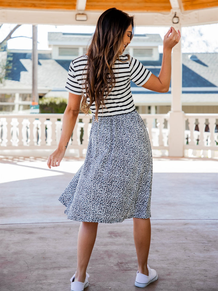 Striped Top Animal Print Callan Dress
