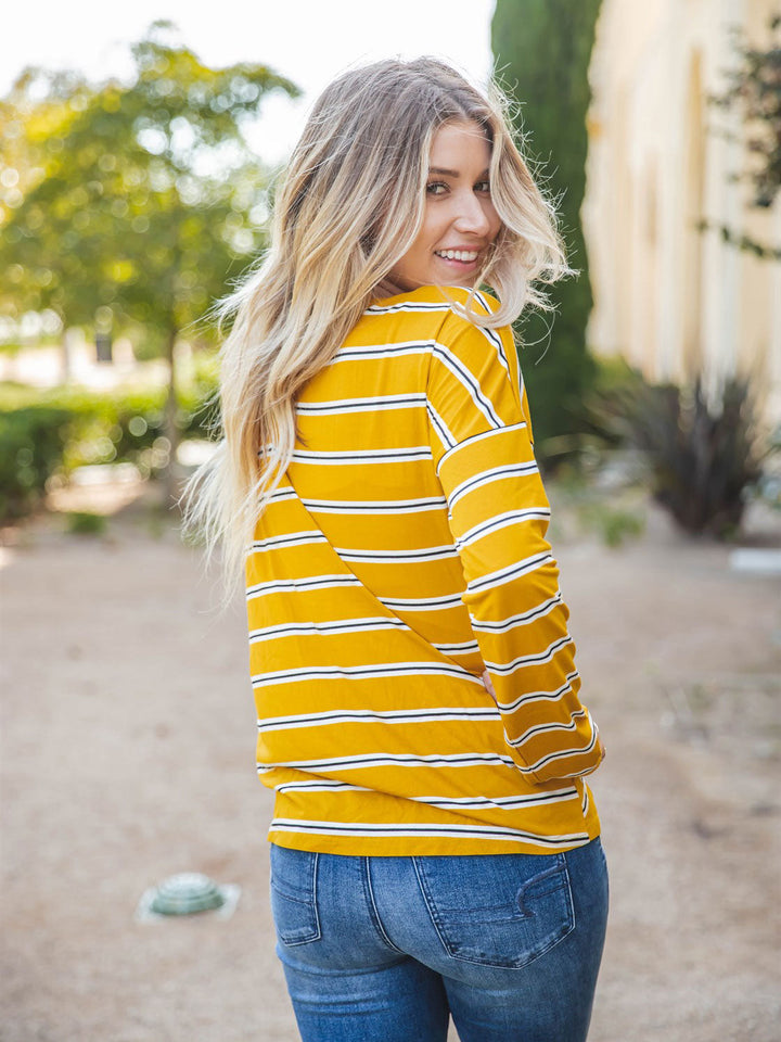 Ashlee Stripe Tie Front Top