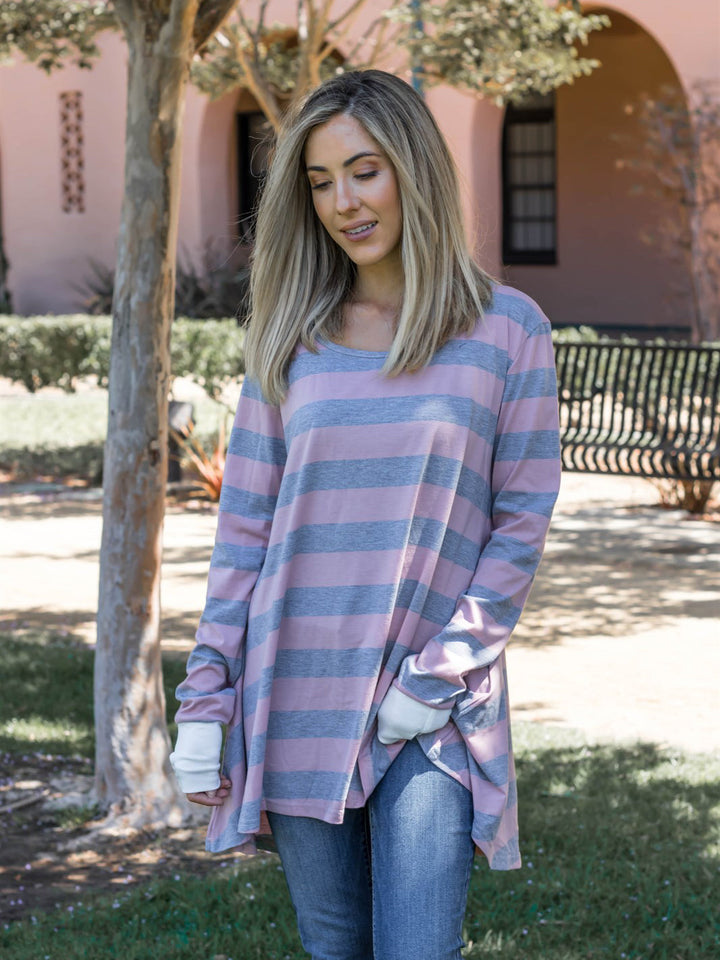 Thick Stripe Flowy Aspen Tunic