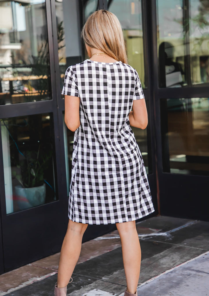 Gingham Pocket Tee Dress