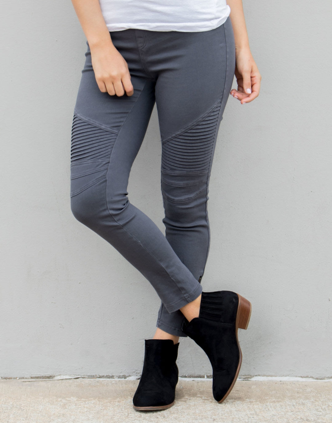 Moto Jegging - Charcoal