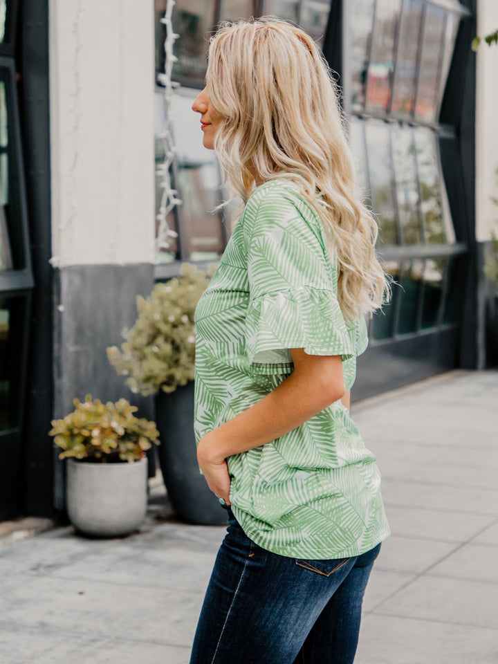 Margo Top - Green Palm Print