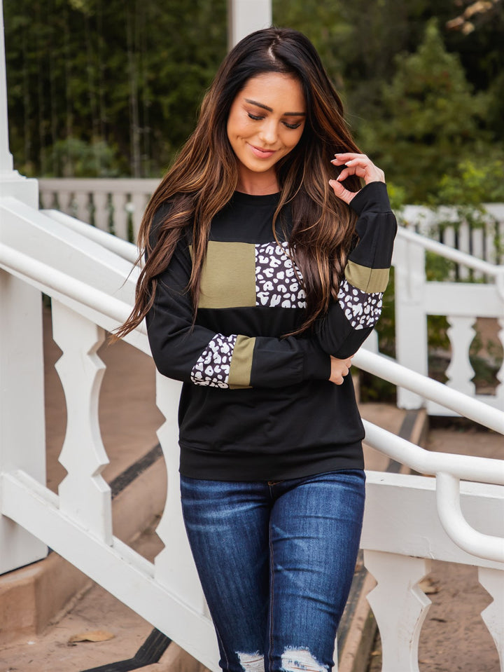 Bianca Colorblock Long Sleeve Top