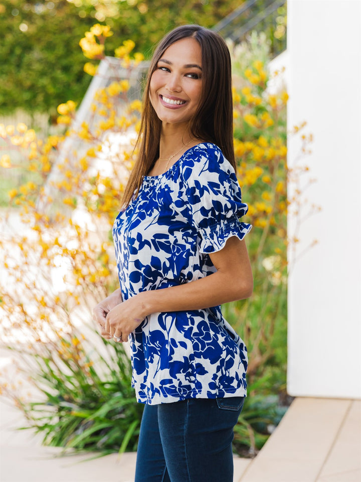 Lovely Floral Square Neck Top