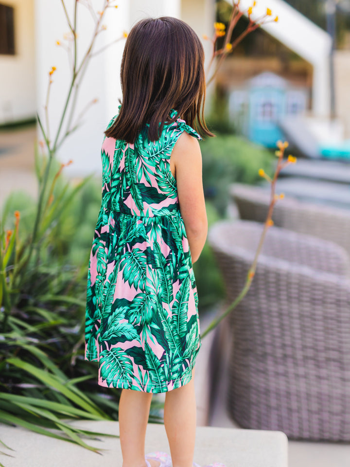 Knotted Shoulder Tank Little Girls Dress