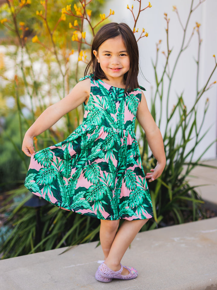 Knotted Shoulder Tank Little Girls Dress