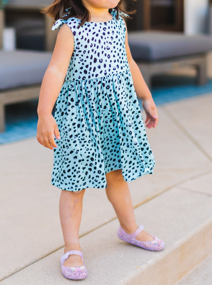 Knotted Shoulder Tank Little Girls Dress