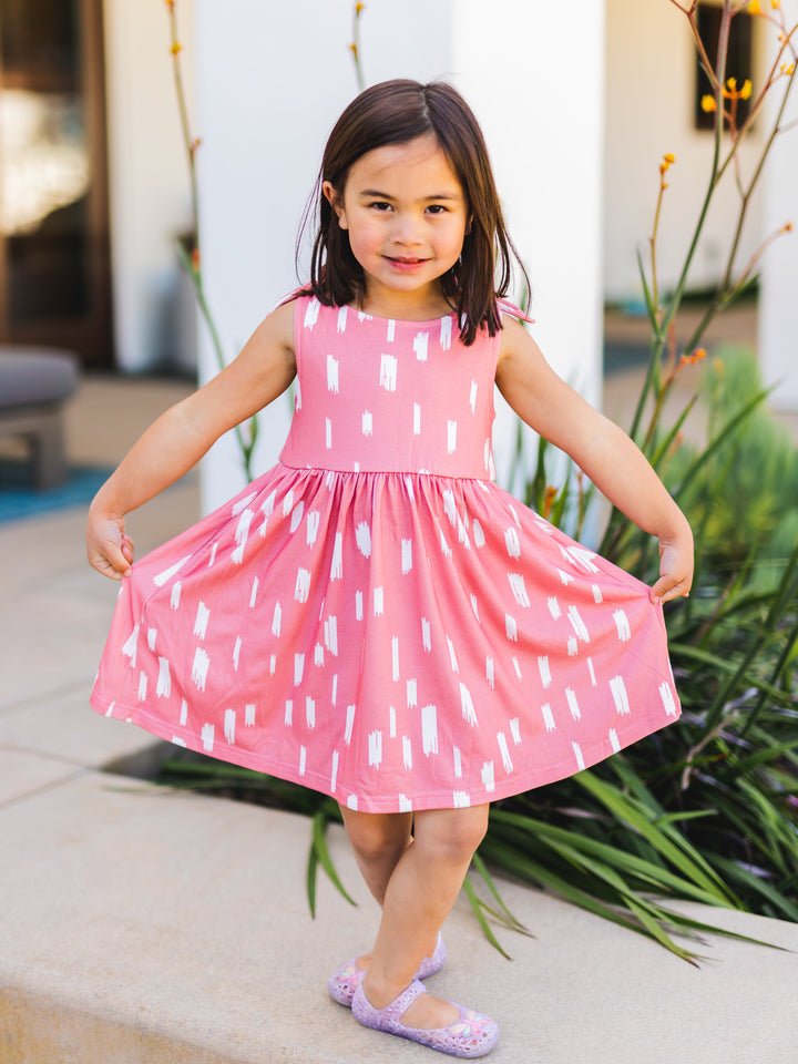 Knotted Shoulder Tank Little Girls Dress