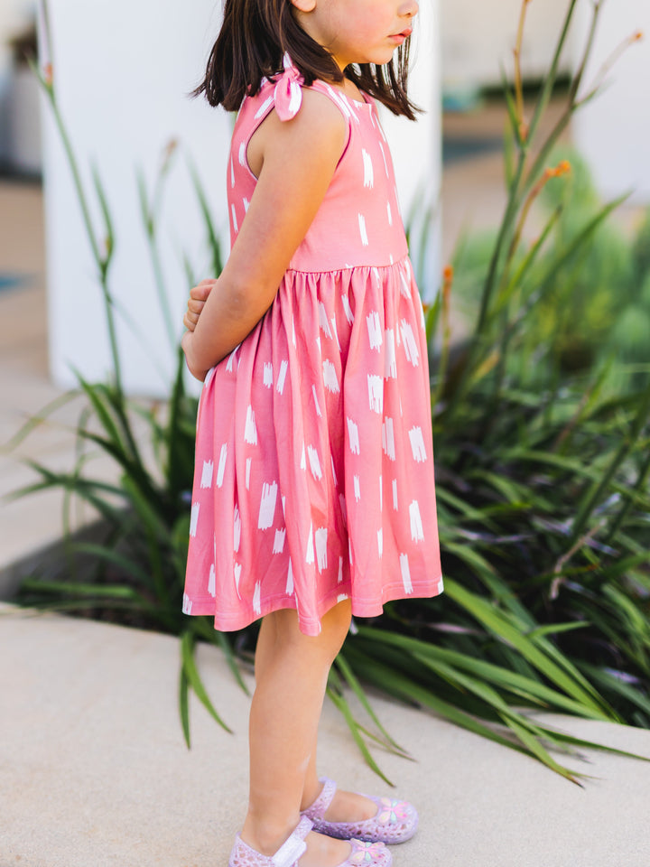 Knotted Shoulder Tank Little Girls Dress
