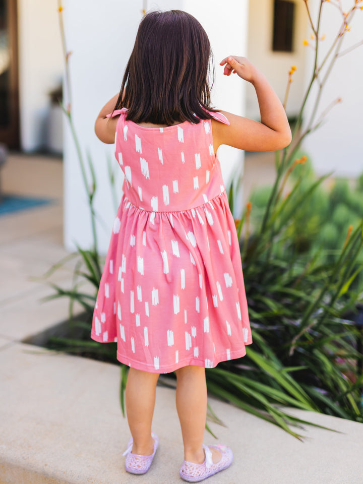 Knotted Shoulder Tank Little Girls Dress