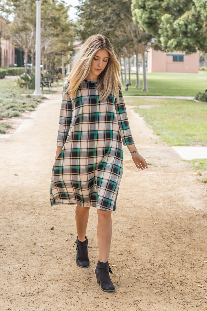 Long Sleeve Plaid Ryan Dress