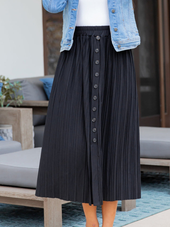 The Reed Pleated Midi Skirt