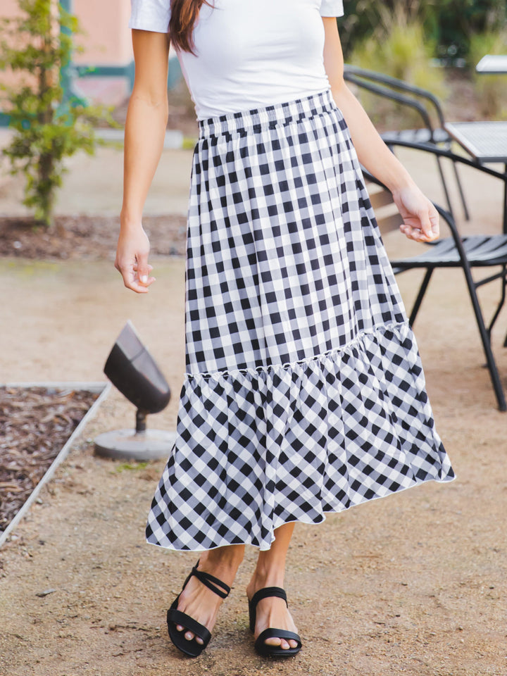 Gingham Midi Skirt
