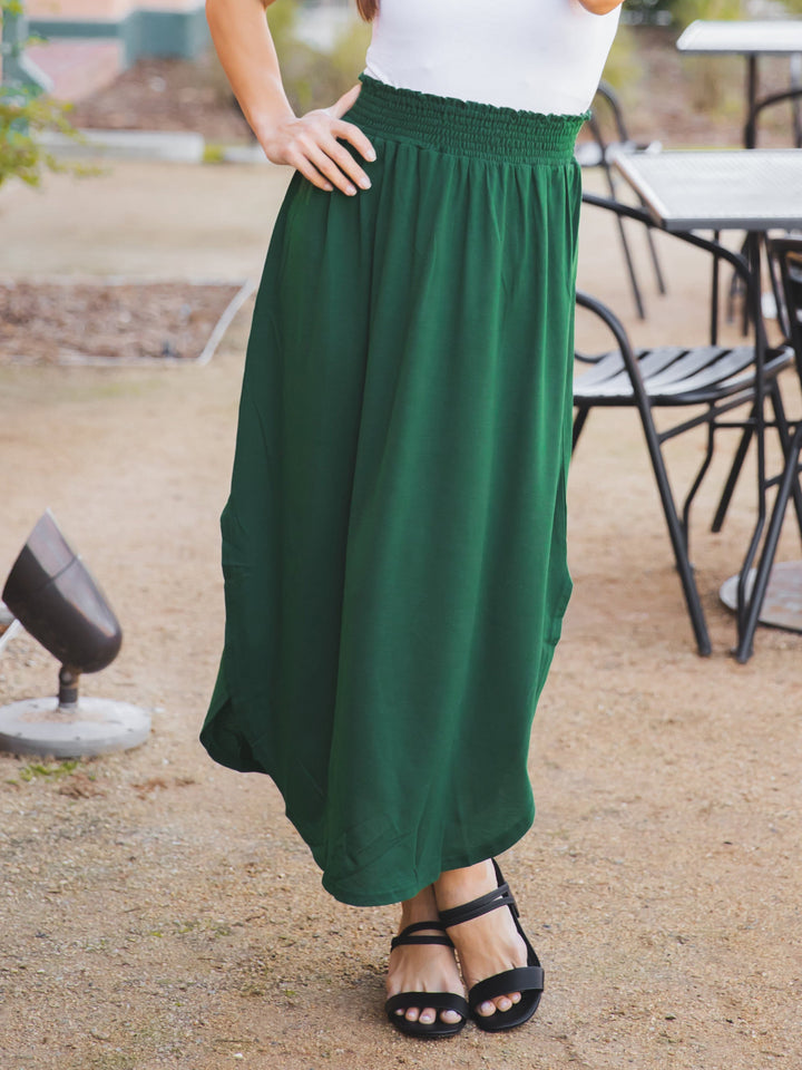 Scoop Hem Ruched Waist Naomi Skirt