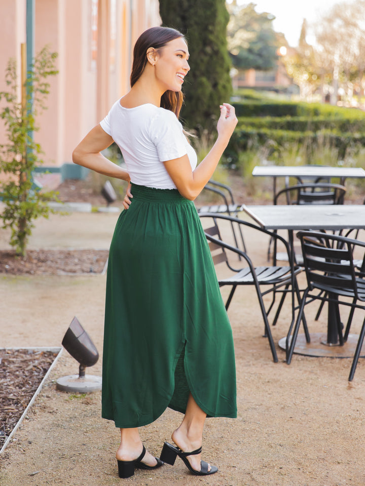 Scoop Hem Ruched Waist Naomi Skirt