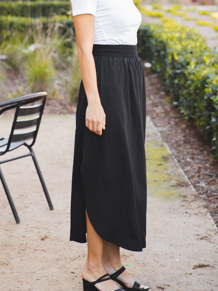Scoop Hem Ruched Waist Naomi Skirt