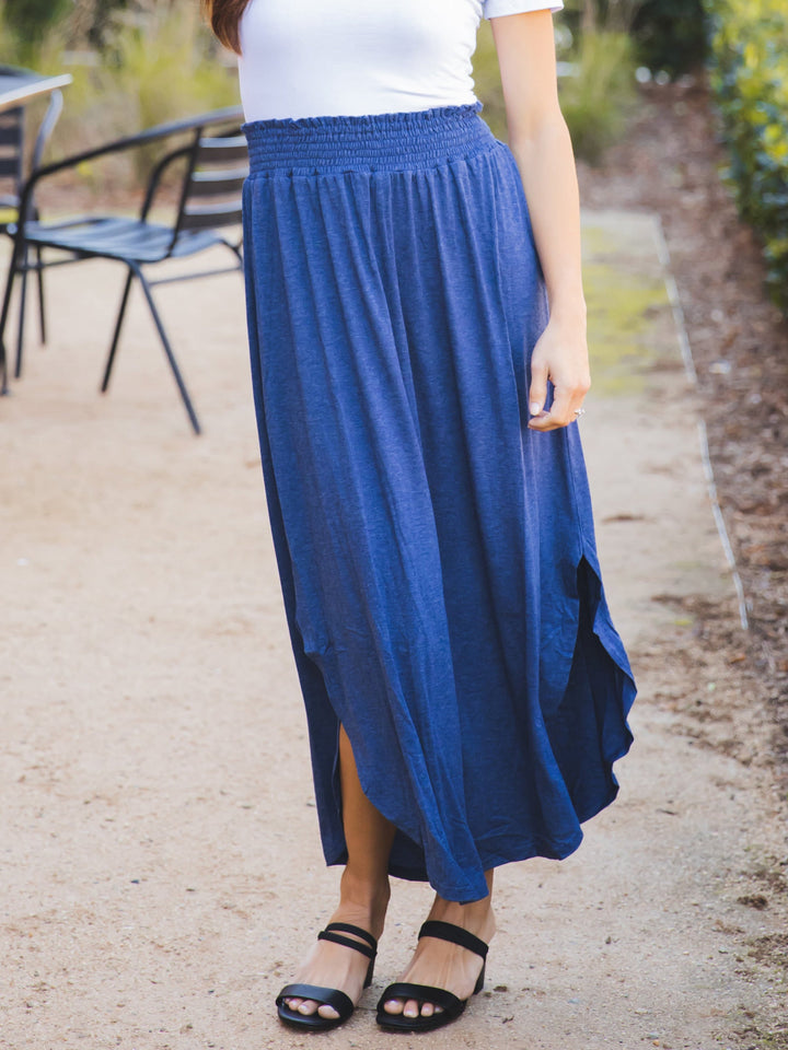 Scoop Hem Ruched Waist Naomi Skirt