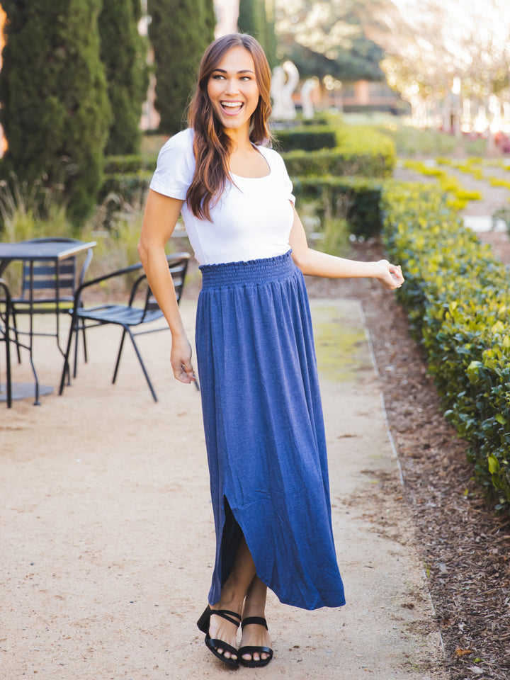 Scoop Hem Ruched Waist Naomi Skirt