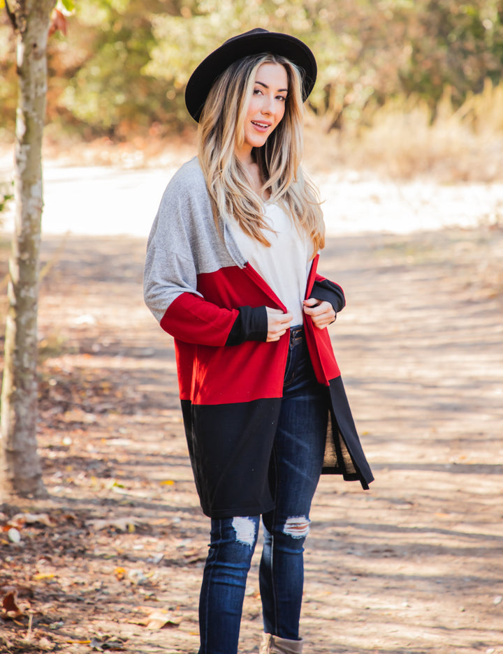 Multi-color Colorblock Tatum Cardigan