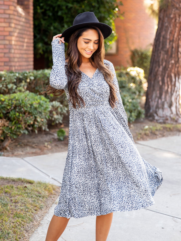 Long Sleeve Wrap Aurora Dress