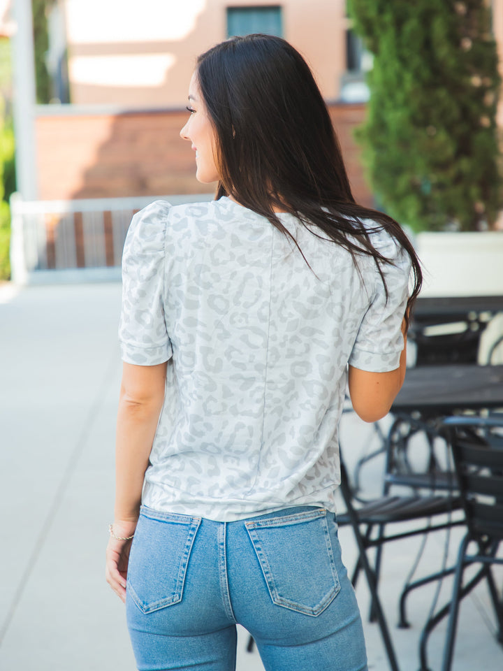 Puff Sleeve Animal Print Elara Top