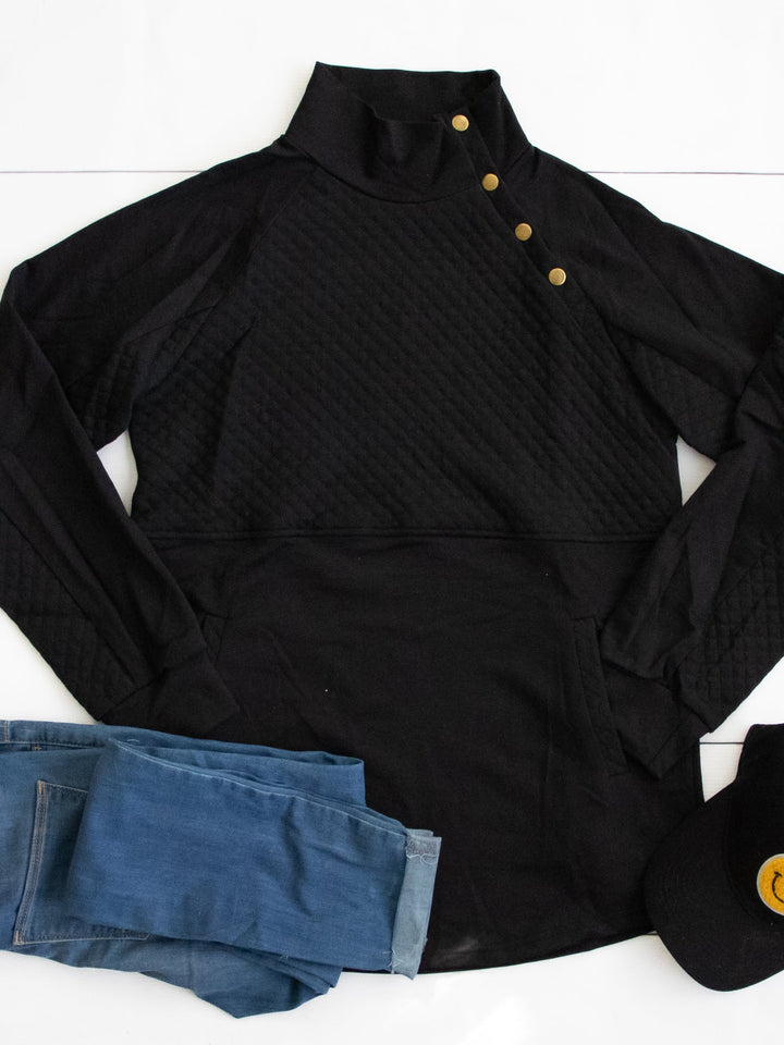 Quilted Snap Pullover