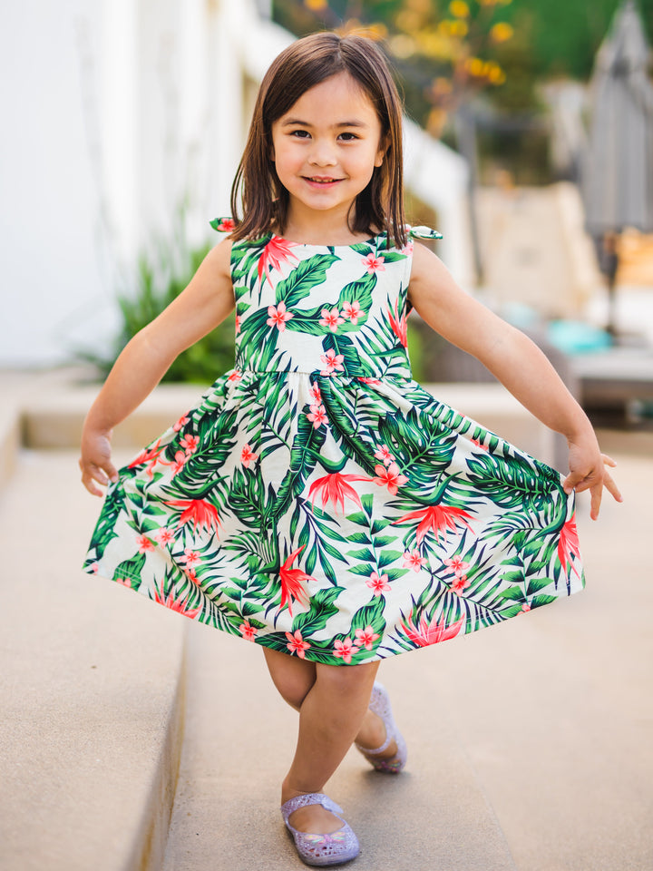 Knotted Shoulder Tank Little Girls Dress