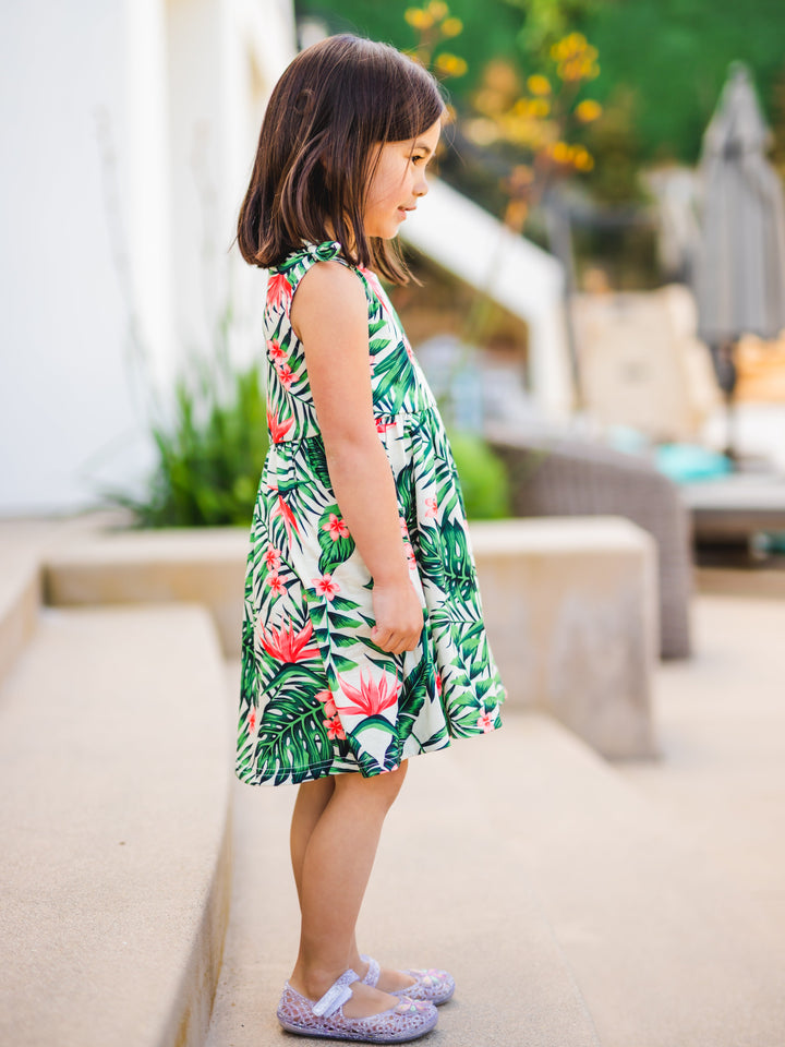 Knotted Shoulder Tank Little Girls Dress