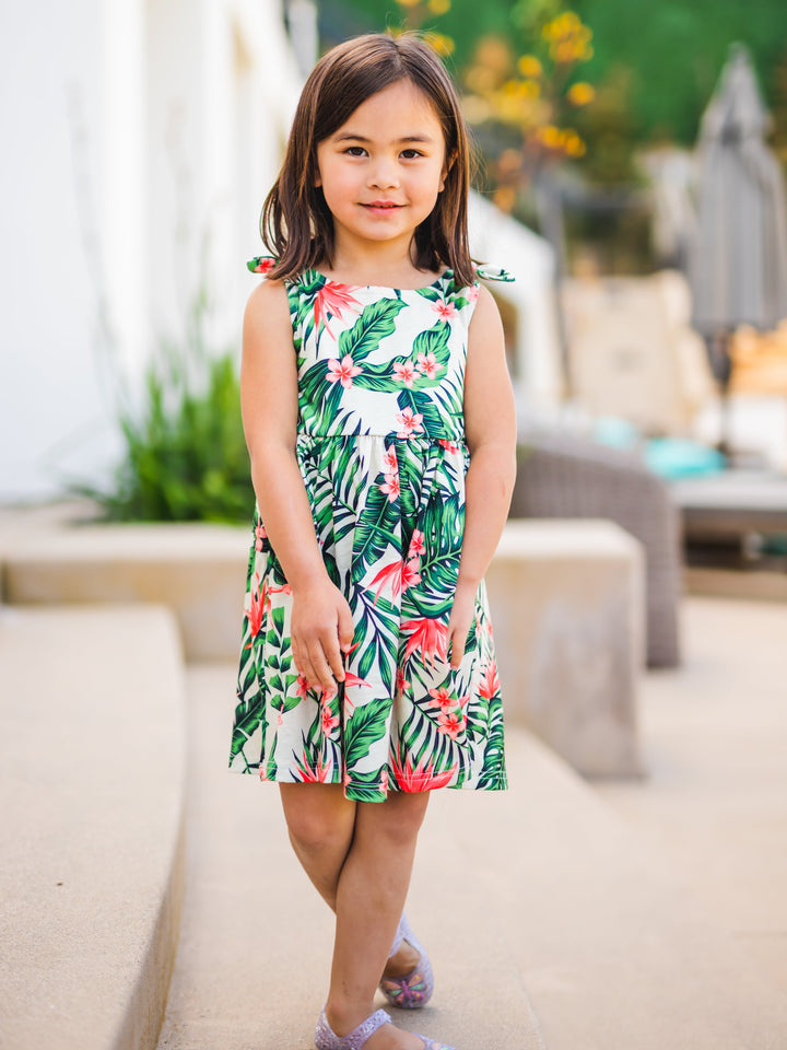 Knotted Shoulder Tank Little Girls Dress