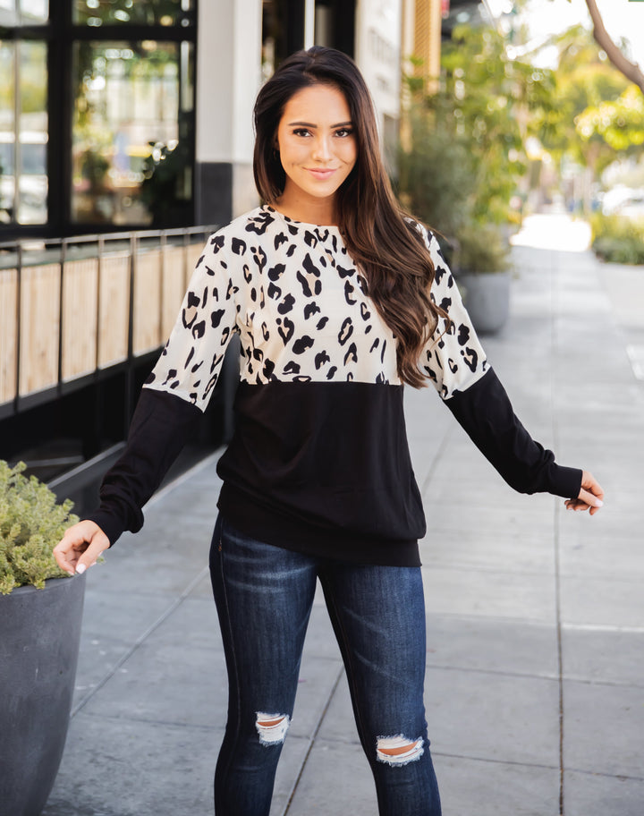 Animal Print Colorblock - Lex Top