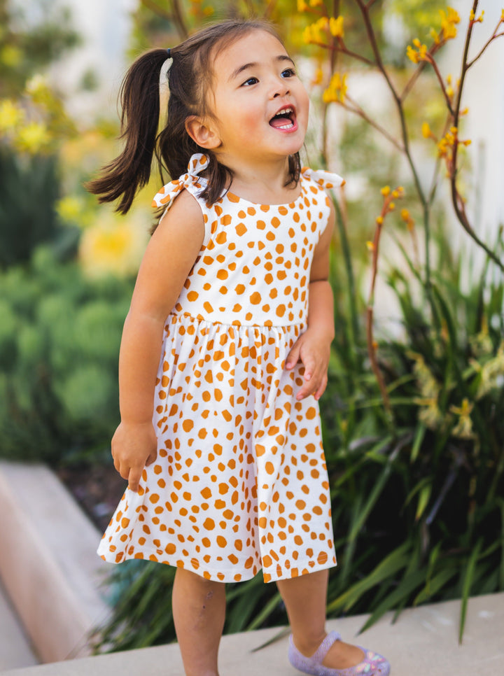 Knotted Shoulder Tank Little Girls Dress