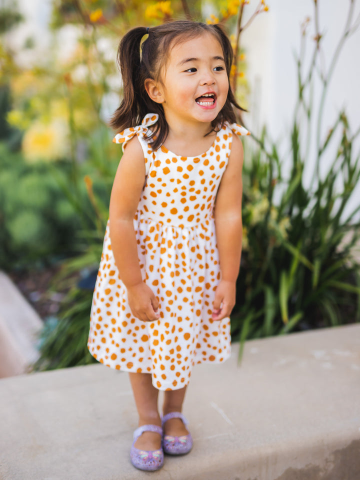 Knotted Shoulder Tank Little Girls Dress