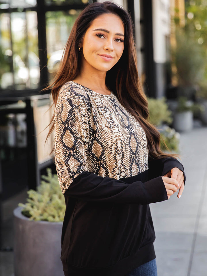 Animal Print Colorblock - Lex Top