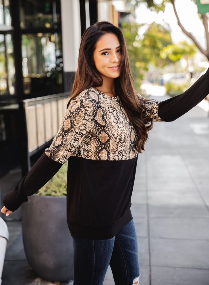 Animal Print Colorblock - Lex Top