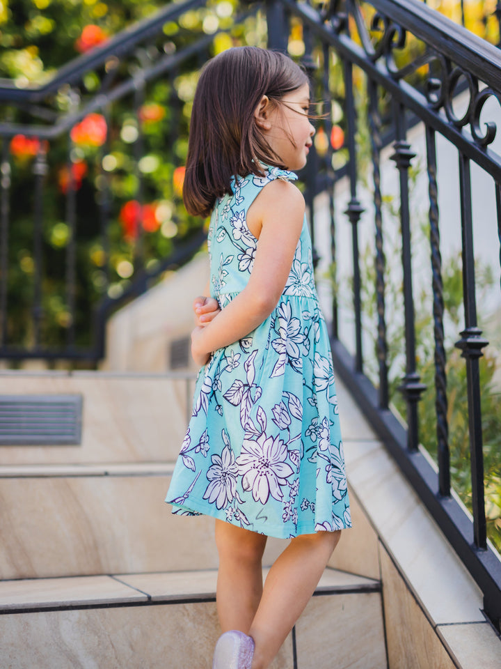 Knotted Shoulder Tank Little Girls Dress