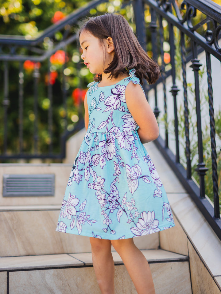 Knotted Shoulder Tank Little Girls Dress
