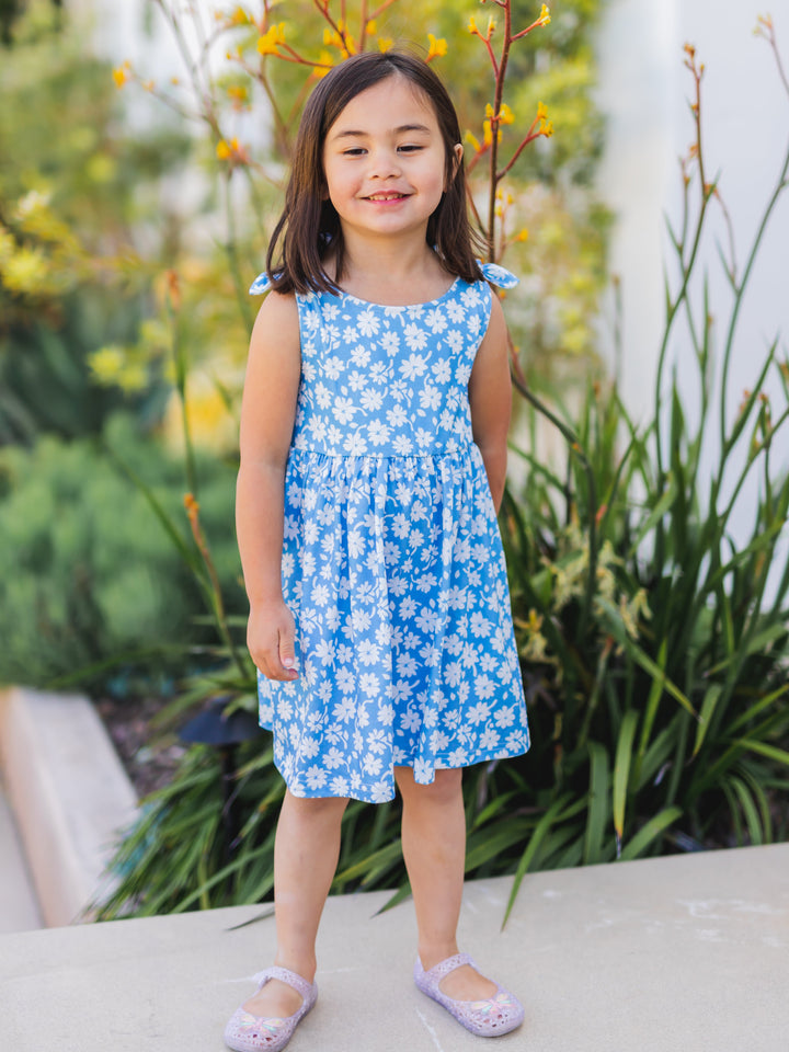 Knotted Shoulder Tank Little Girls Dress